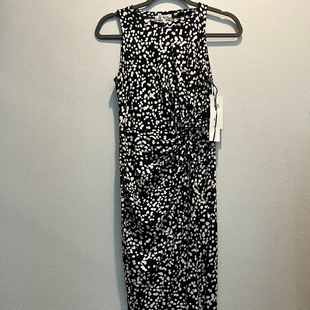 Nine Britton Sleeveless Black & White Printed Midi Dress, Women's Small